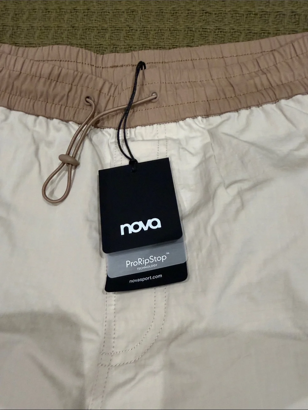 Men's Two-Tone Beige & Cream Cargo Pants
